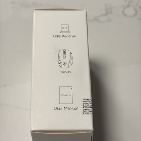 NWOT- VicTsing Wireless Silver-Gray and White Portable Mouse with USB Receiver - Picture 5 of 13